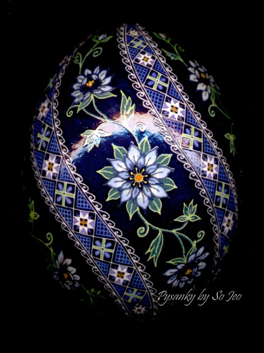 Love In A Mist Pysanky Ukrainian Easter Egg by So Jeo